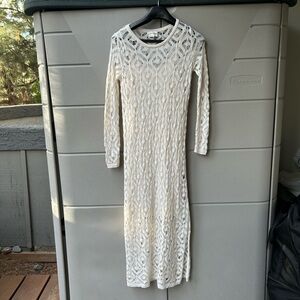 Boho Lace Maxi Dress with Lining, Longsleeve